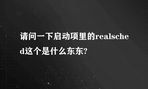 请问一下启动项里的realsched这个是什么东东?
