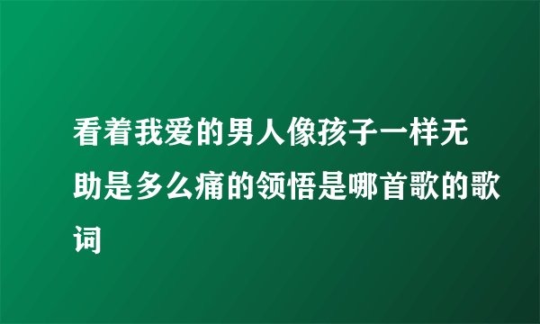 看着我爱的男人像孩子一样无助是多么痛的领悟是哪首歌的歌词
