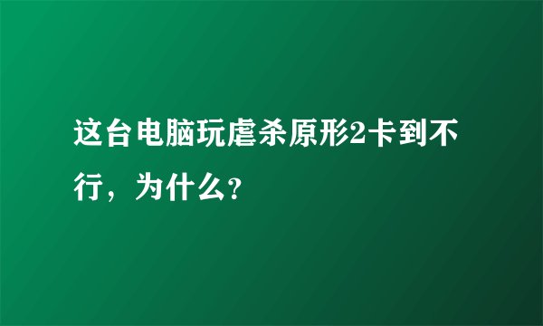 这台电脑玩虐杀原形2卡到不行，为什么？