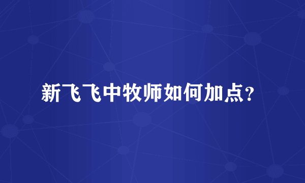 新飞飞中牧师如何加点？