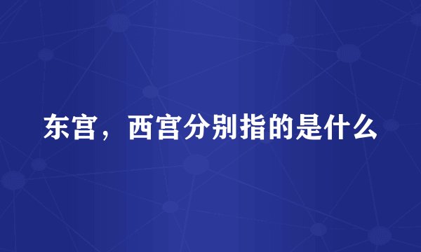 东宫，西宫分别指的是什么