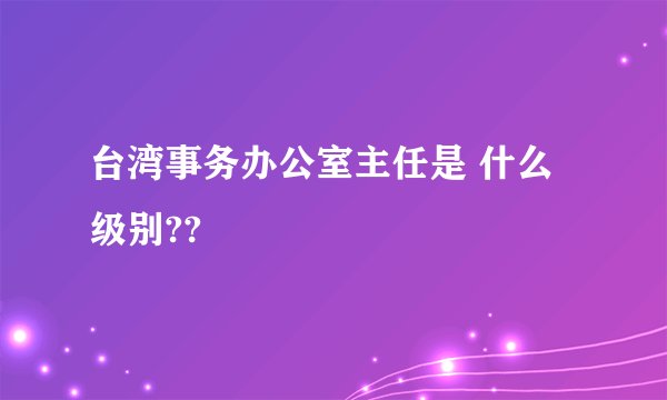 台湾事务办公室主任是 什么级别??