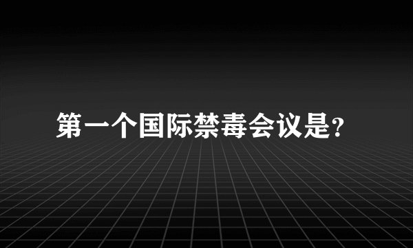 第一个国际禁毒会议是？