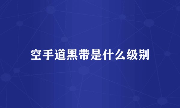 空手道黑带是什么级别