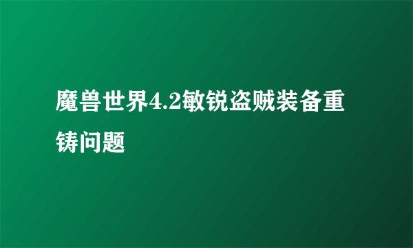 魔兽世界4.2敏锐盗贼装备重铸问题