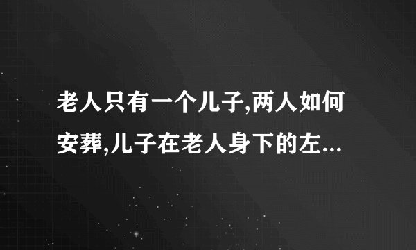 老人只有一个儿子,两人如何安葬,儿子在老人身下的左边还是右边？