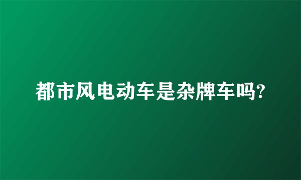 都市风电动车是杂牌车吗?