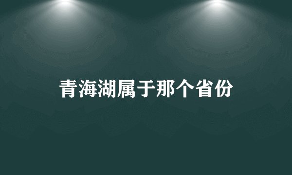 青海湖属于那个省份
