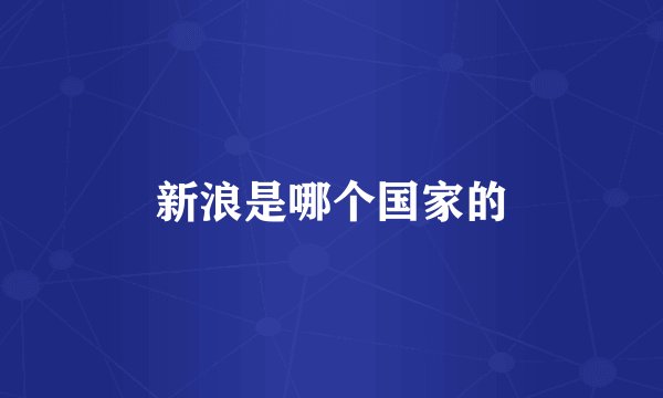 新浪是哪个国家的