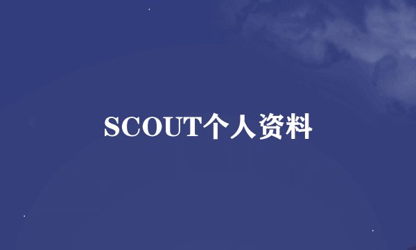 SCOUT个人资料