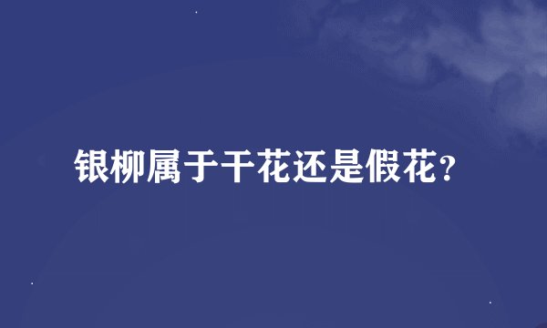 银柳属于干花还是假花？
