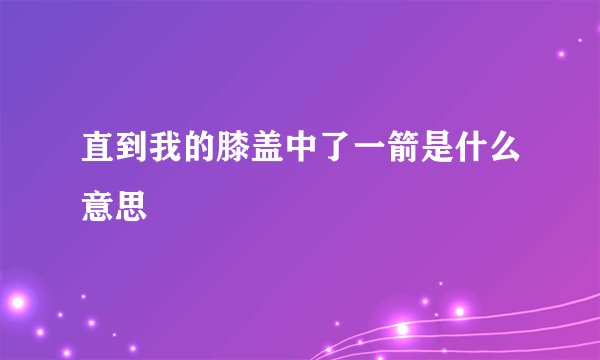 直到我的膝盖中了一箭是什么意思
