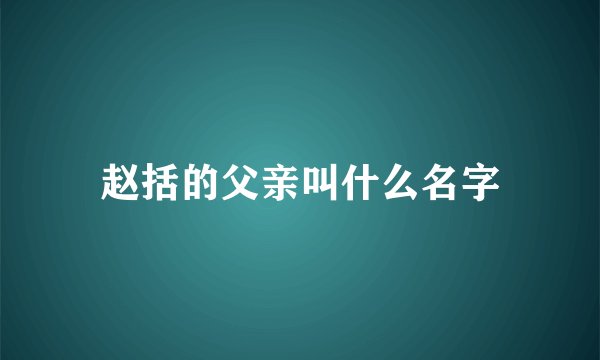 赵括的父亲叫什么名字