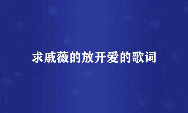 求戚薇的放开爱的歌词