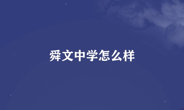 舜文中学怎么样