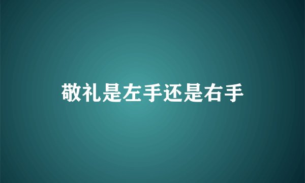 敬礼是左手还是右手