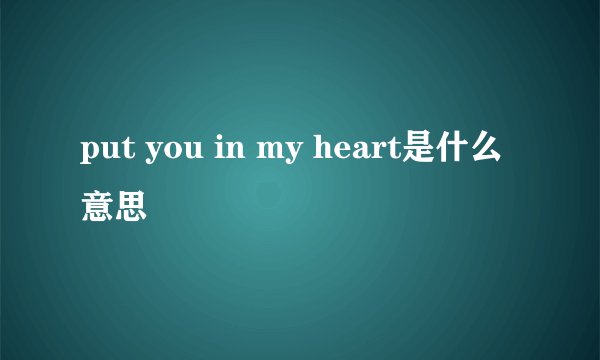 put you in my heart是什么意思