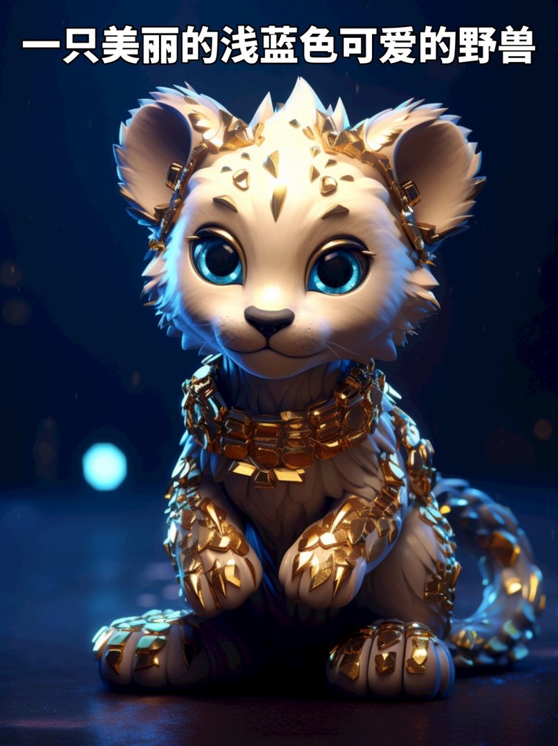 浅蓝色的麒麟幼崽让人无法抗拒它的可爱