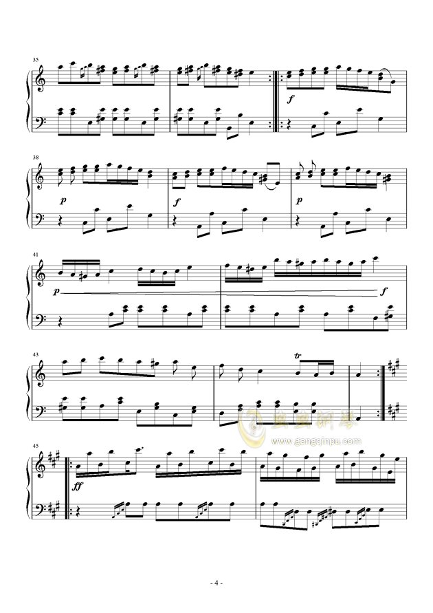 土耳其进行曲钢琴谱几级