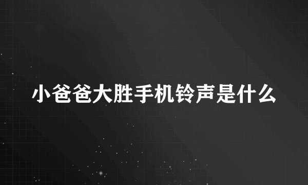 小爸爸大胜手机铃声是什么