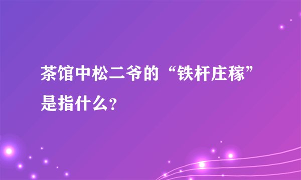 茶馆中松二爷的“铁杆庄稼”是指什么?