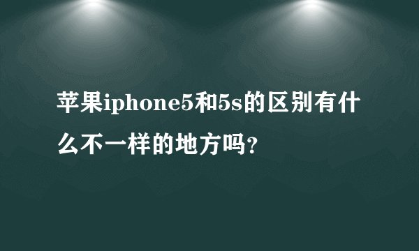 苹果iphone5和5s的区别有什么不一样的地方吗?