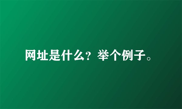 网址是什么？举个例子。