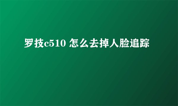罗技c510 怎么去掉人脸追踪