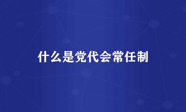 什么是党代会常任制