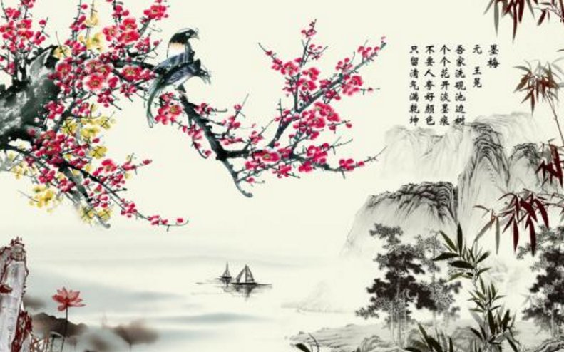 我家洗砚边树.朵朵花开淡黑痕。全诗。