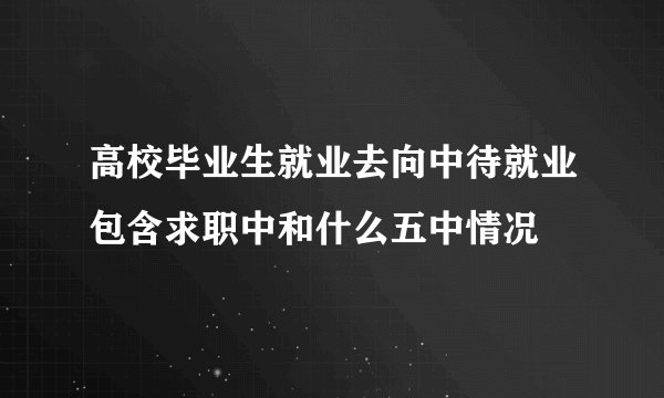 高校毕业生就业去向中待就业包含求职中和什么五中情况