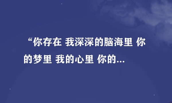 “你存在 我深深的脑海里 你的梦里 我的心里 你的歌声里…”这是哪首歌的歌词？