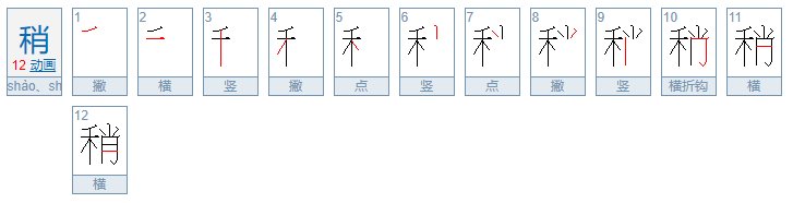 稍有几种读音怎么组词