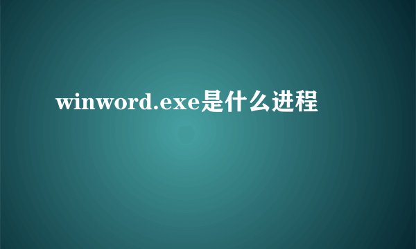 winword.exe是什么进程
