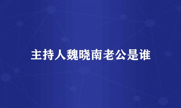 主持人魏晓南老公是谁