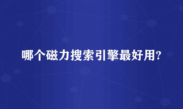 哪个磁力搜索引擎最好用?