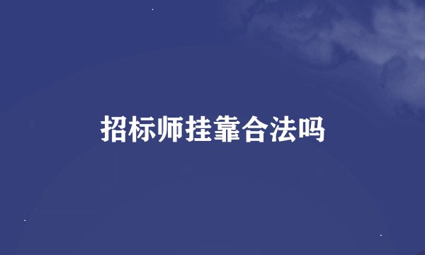 招标师挂靠合法吗