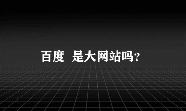 百度 是大网站吗?