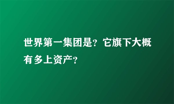 世界第一集团是？它旗下大概有多上资产？