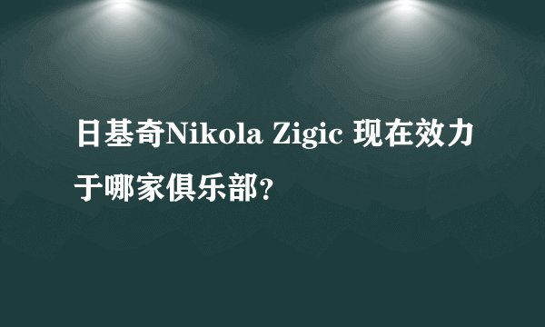 日基奇Nikola Zigic 现在效力于哪家俱乐部？