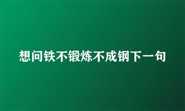 想问铁不锻炼不成钢下一句