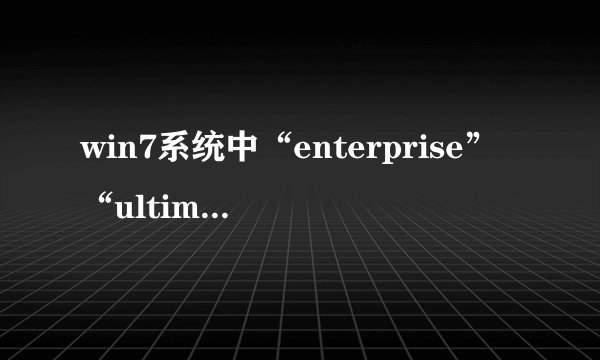 win7系统中“enterprise”“ultimate”是什么意思？
