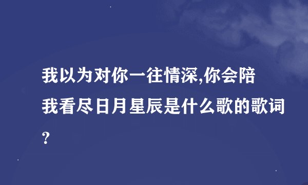 我以为对你一往情深,你会陪我看尽日月星辰是什么歌的歌词？