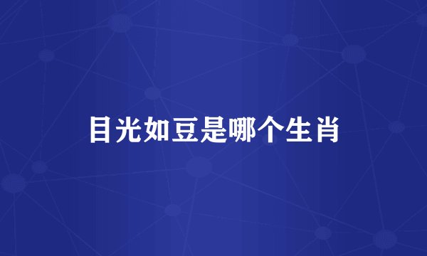 目光如豆是哪个生肖