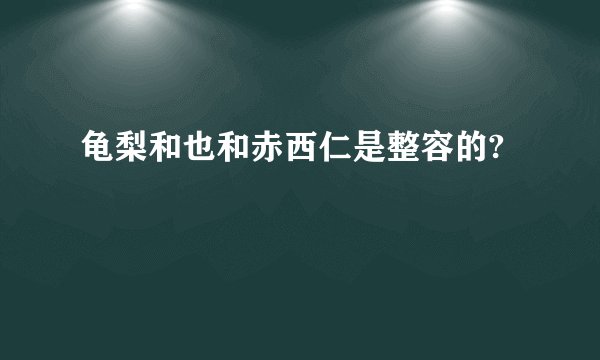 龟梨和也和赤西仁是整容的?