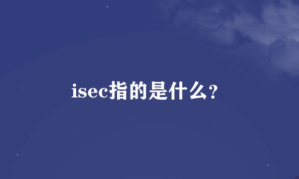 isec指的是什么？
