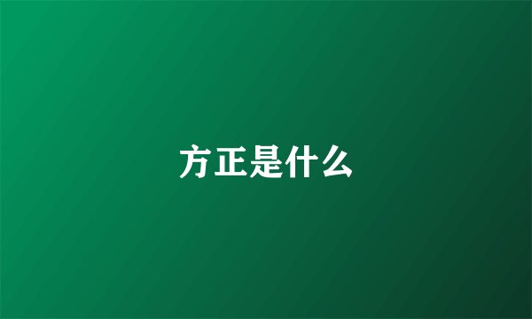方正是什么