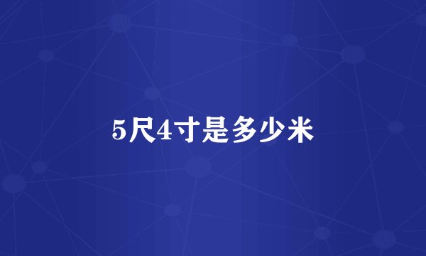 5尺4寸是多少米