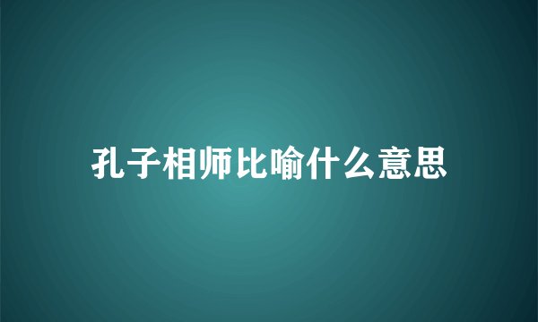 孔子相师比喻什么意思