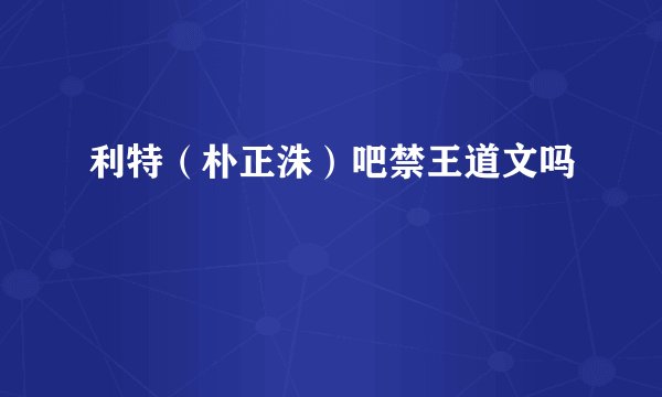 利特（朴正洙）吧禁王道文吗